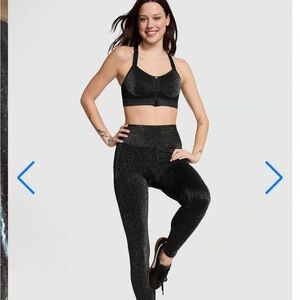 NWT VS/PINK Seamless Black Glitter Leggings